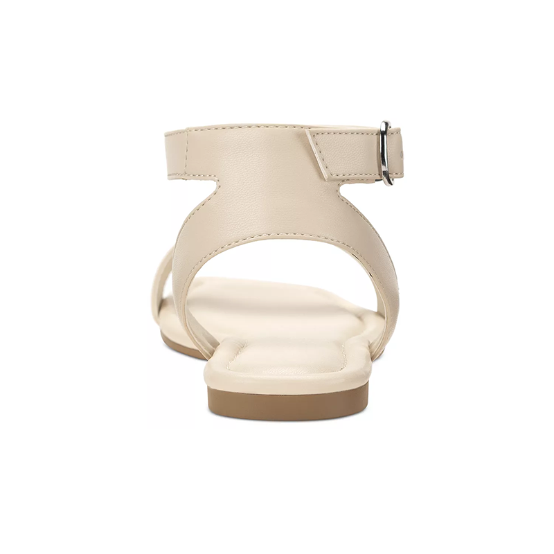 Opp France Women’s Ankle Strap Flat Sandals Eggshell