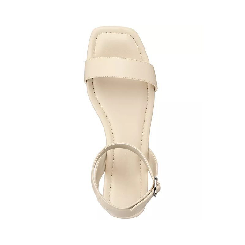 Opp France Women’s Ankle Strap Flat Sandals Eggshell