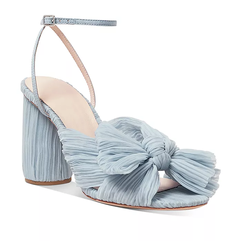 Opp France Women’s High-heeled Camellia Bow Sandals Blue