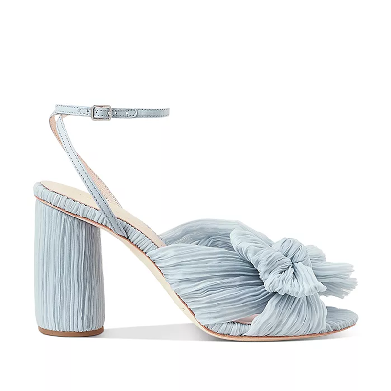 opp france Women’s High-heeled Camellia Bow Sandals Blue