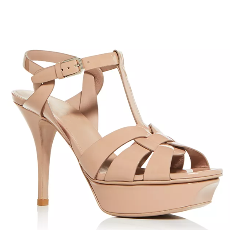opp france Women’s High-heeled Platform Sandals Nude Patent