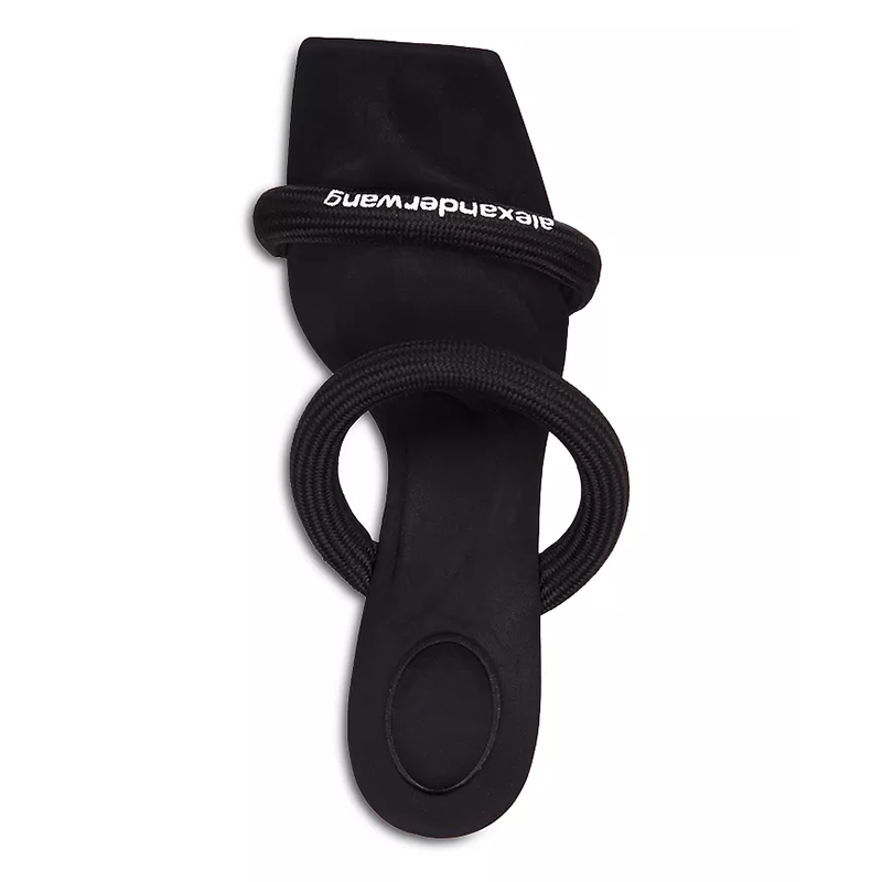 Opp France Women’s High-heeled Tubular Webbing Sandals Black