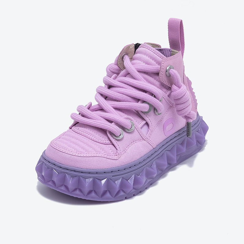 Opp France Women’s High-top Thick-soled Casual Shoes Pink Purple