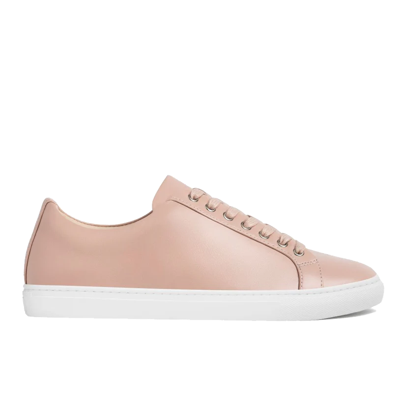 opp france Women’s Lace-up Non-slip Soft Leather Casual Shoes Blush