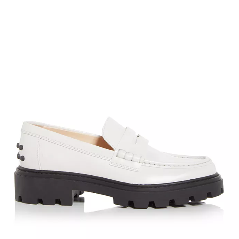 opp france Women’s Leather Shoes for All Seasons White Low-Top
