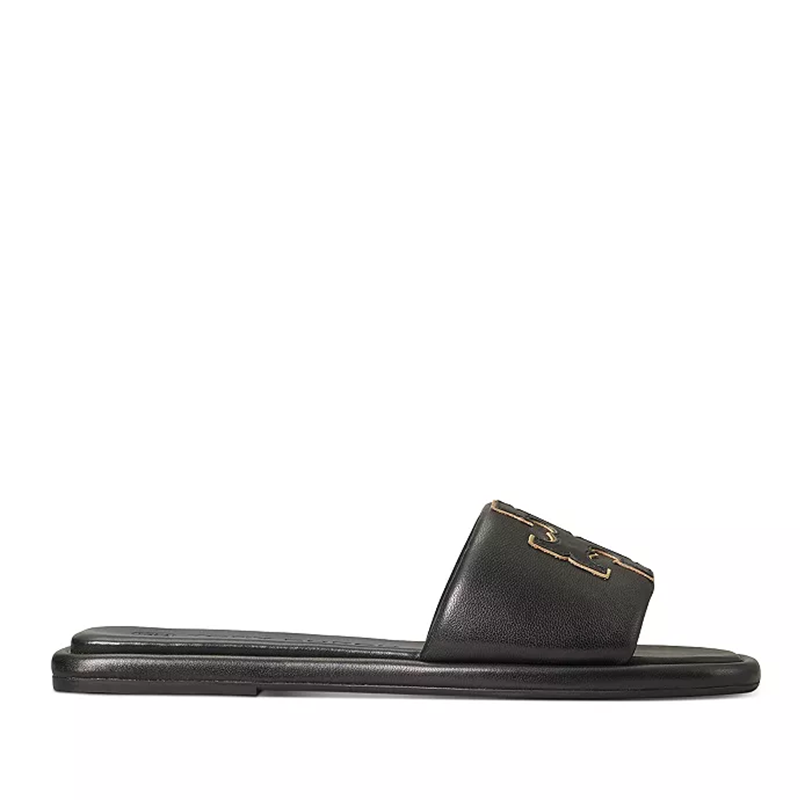 opp france Women’s Low-heeled Double T Slippers Sandals Perfect Black