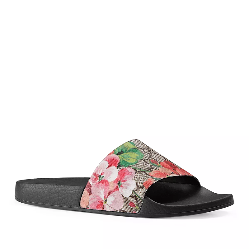 opp france Women’s Low-heeled Pursuit Pool Slide Slippers Sandals Ebony