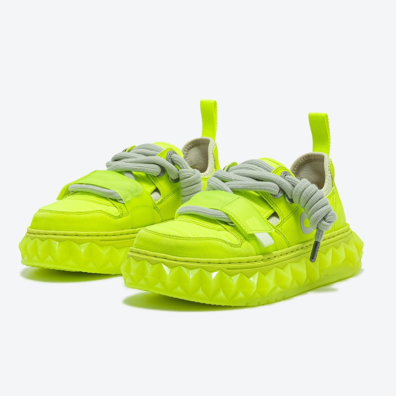 Opp France Women’s Low-top Casual Shoes Thick-soled Shoes Fluorescent Yellow