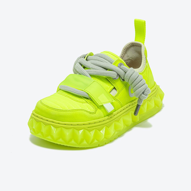 Opp France Women’s Low-top Casual Shoes Thick-soled Shoes Fluorescent Yellow