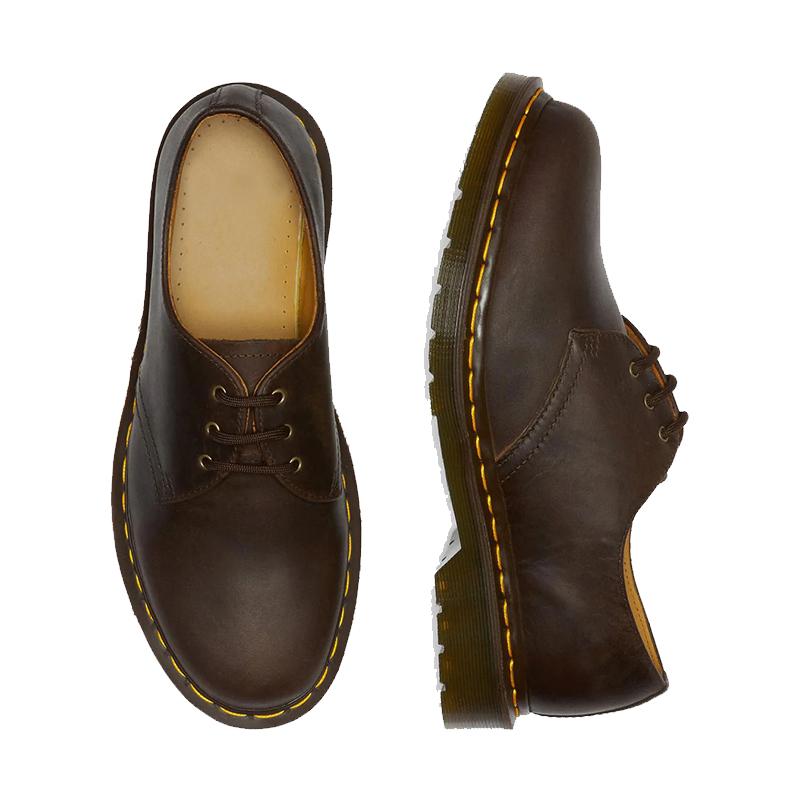 Opp France Women’s Low-Top Crazy Horse Leather Shoes Dark Brown