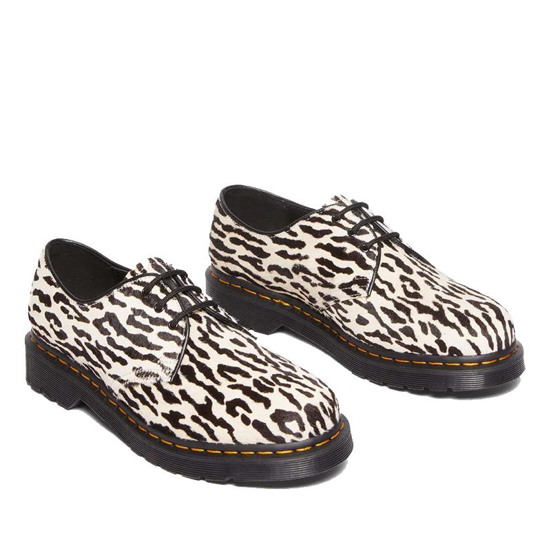 Opp France Women’s Low-Top Hair-on Leather Shoes Black And White
