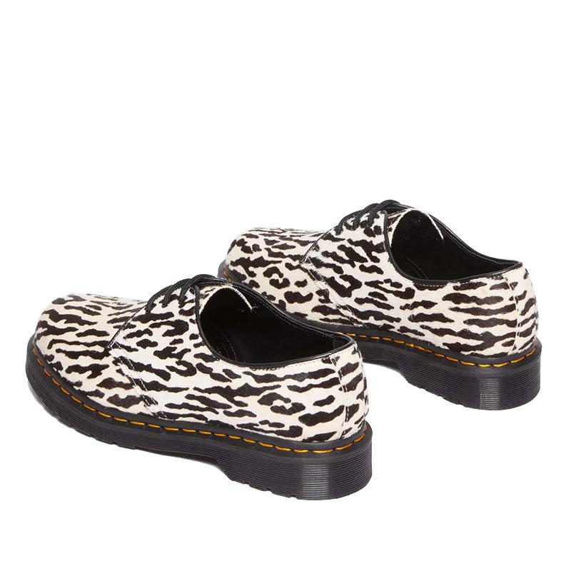 Opp France Women’s Low-Top Hair-on Leather Shoes Black And White
