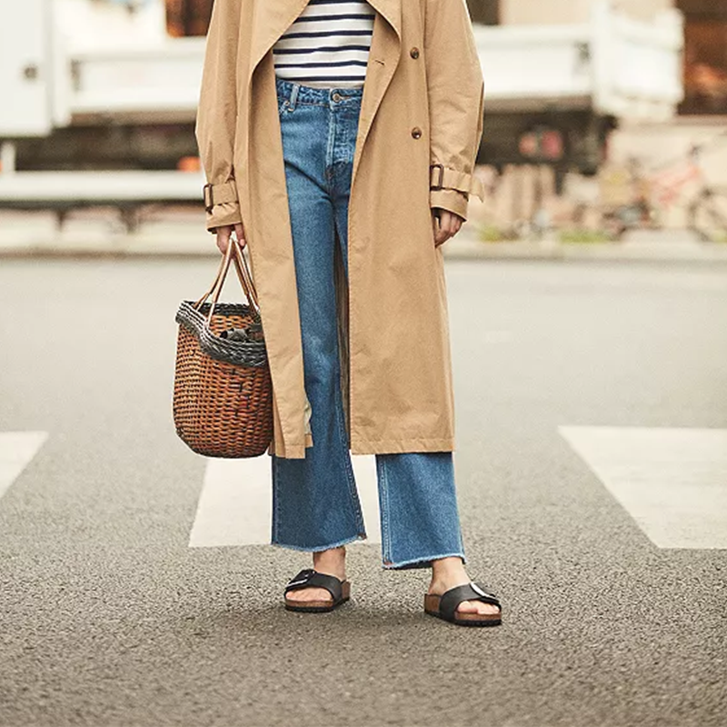 Opp France Women’s Madrid Big Buckle Slippers Sandals Black Leather Silver