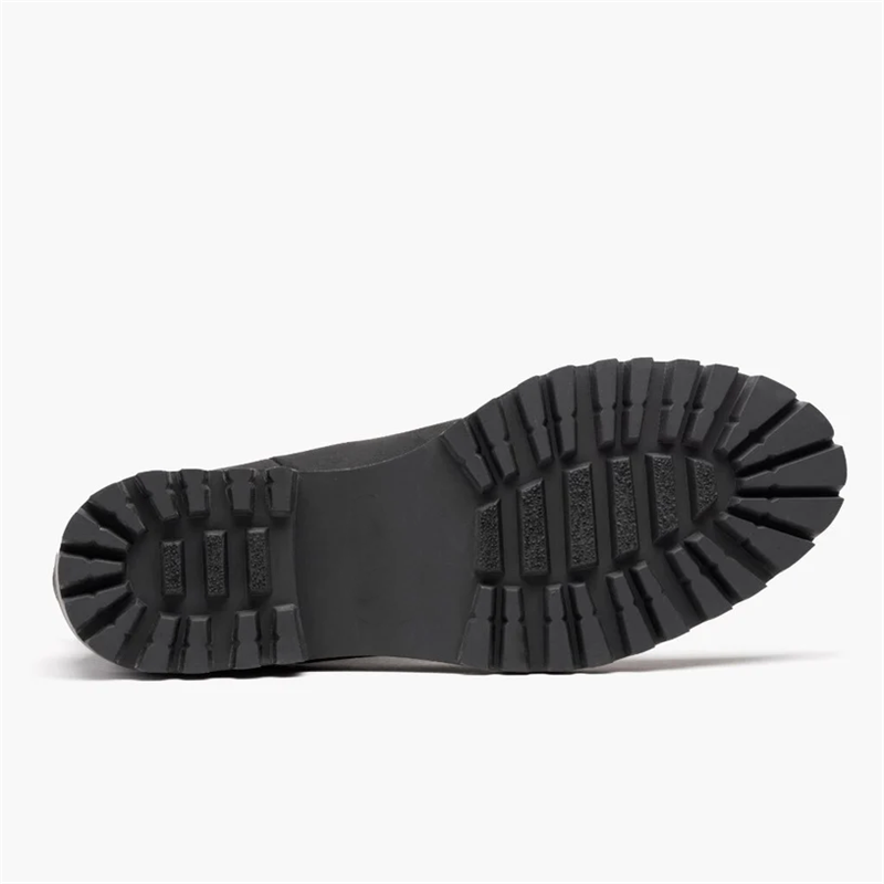 Opp France Women’s Matte Leather Vintage Solid Color Thick Sole Slip-on Boots Black Matte