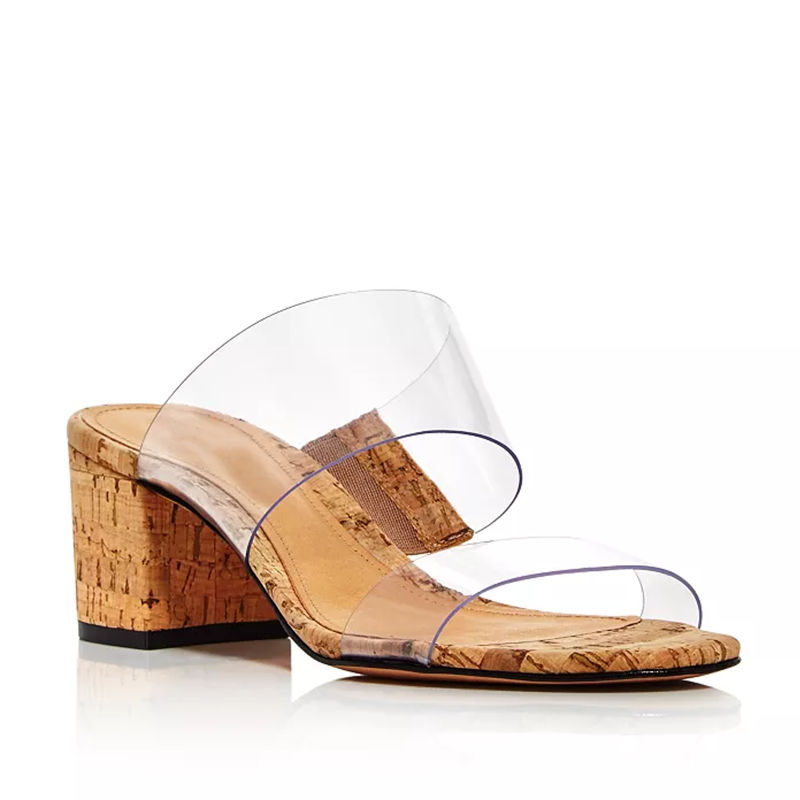 Opp France Women’s Mid-heeled Victorie Slippers Sandals Transparent/Cork