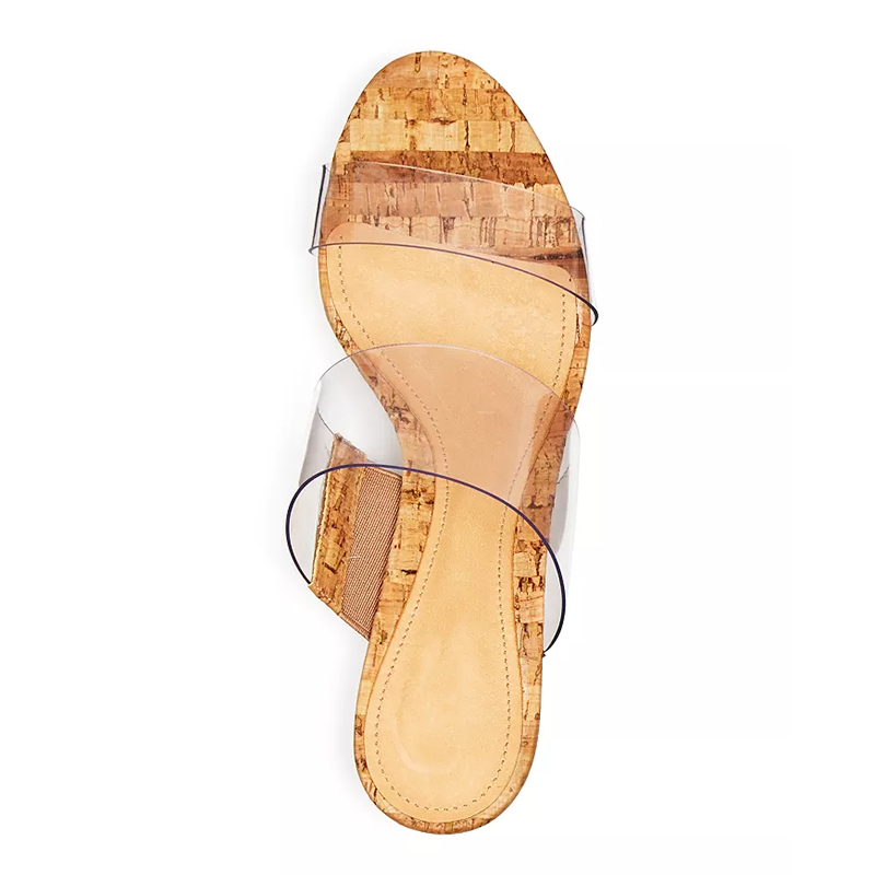 Opp France Women’s Mid-heeled Victorie Slippers Sandals Transparent/Cork
