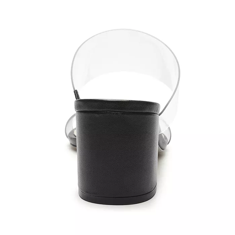 Opp France Women’s Mid-heeled Victorie Slippers Sandals Transparent/Black