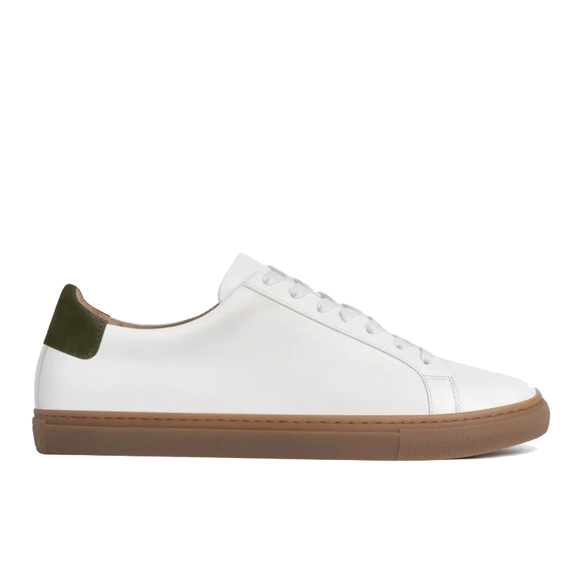 opp france Women’s Non-slip Wear-resistant Soft Lace-up Simple Casual Shoes White x Green