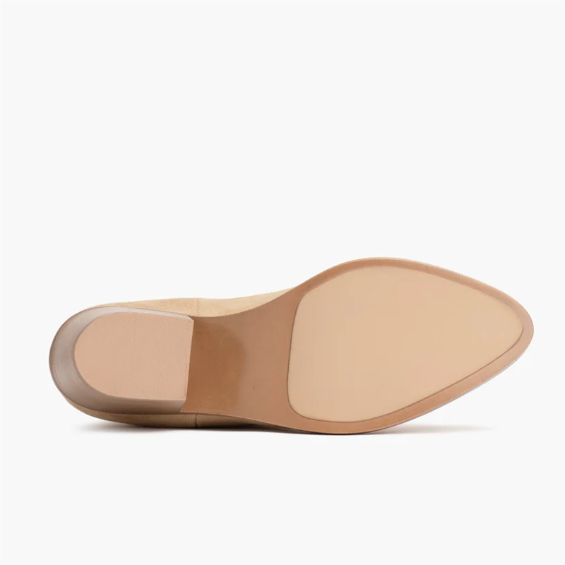 Opp France Women’s Retro Suede Mid-heel Thick-soled Slip-on Trendy Boots Dune