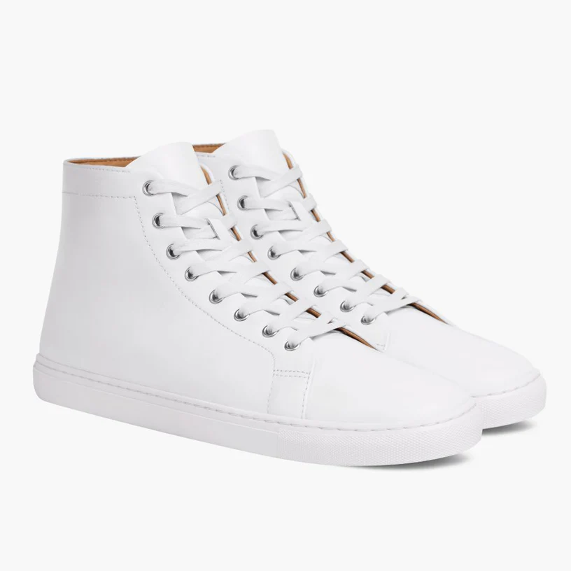 Opp France Women’s Simple Non-slip Lace-up High-top Casual Shoes White