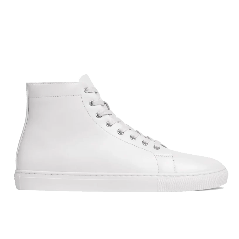 opp france Women’s Simple Non-slip Lace-up High-top Casual Shoes White