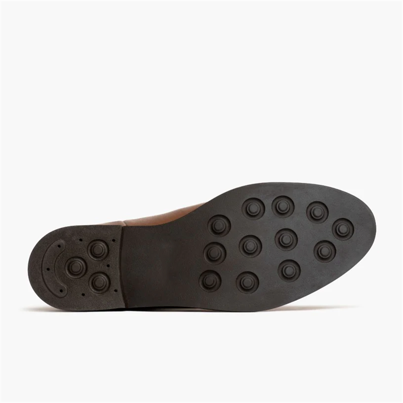 Opp France Women’s Slip-on Elastic Band Solid Color Leather Boots Amber Wheat