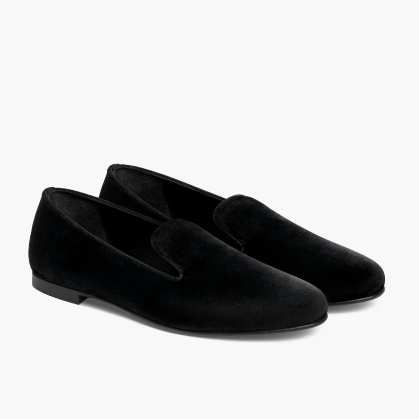 Opp France Women’s Soft Suede Round Toe Slip-on Flat Casual Shoes Black Velvet
