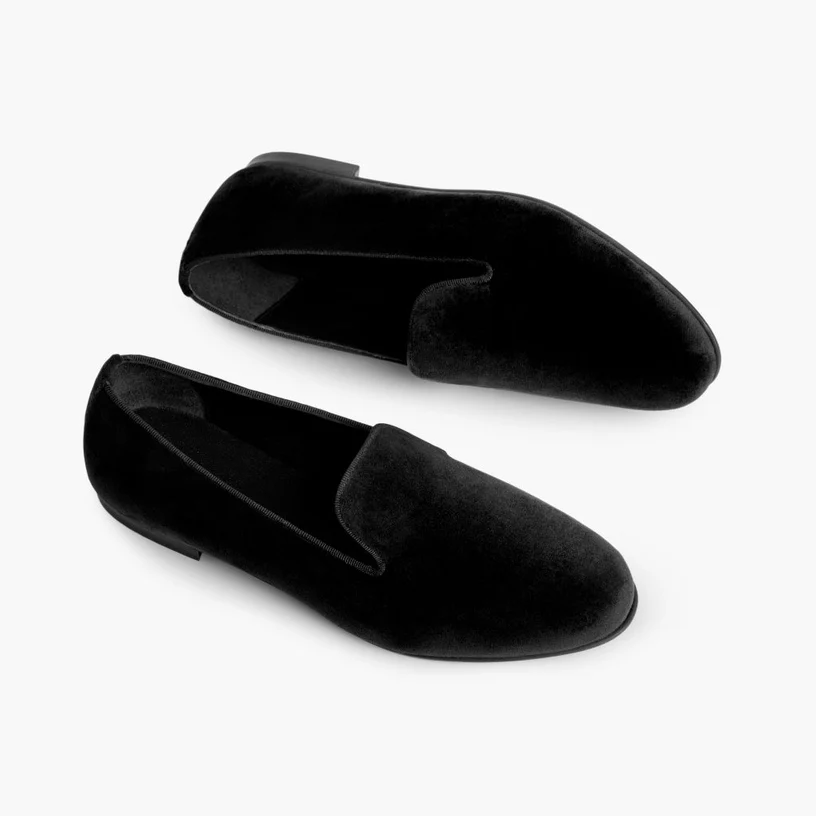 Opp France Women’s Soft Suede Round Toe Slip-on Flat Casual Shoes Black Velvet