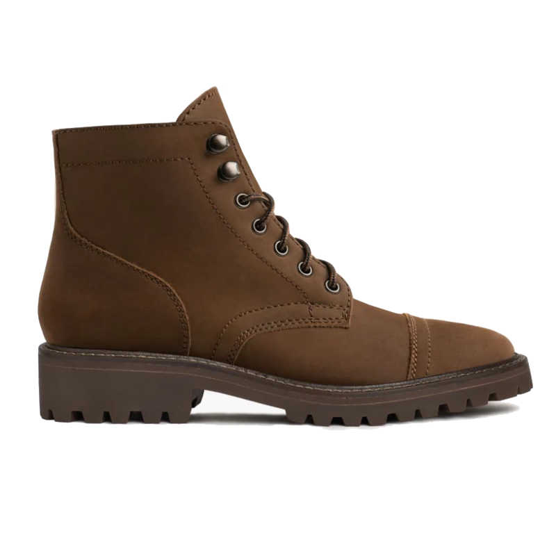 opp france Women’s Thick-soled Lace-up Fashionable and Versatile Boots Tan Matte