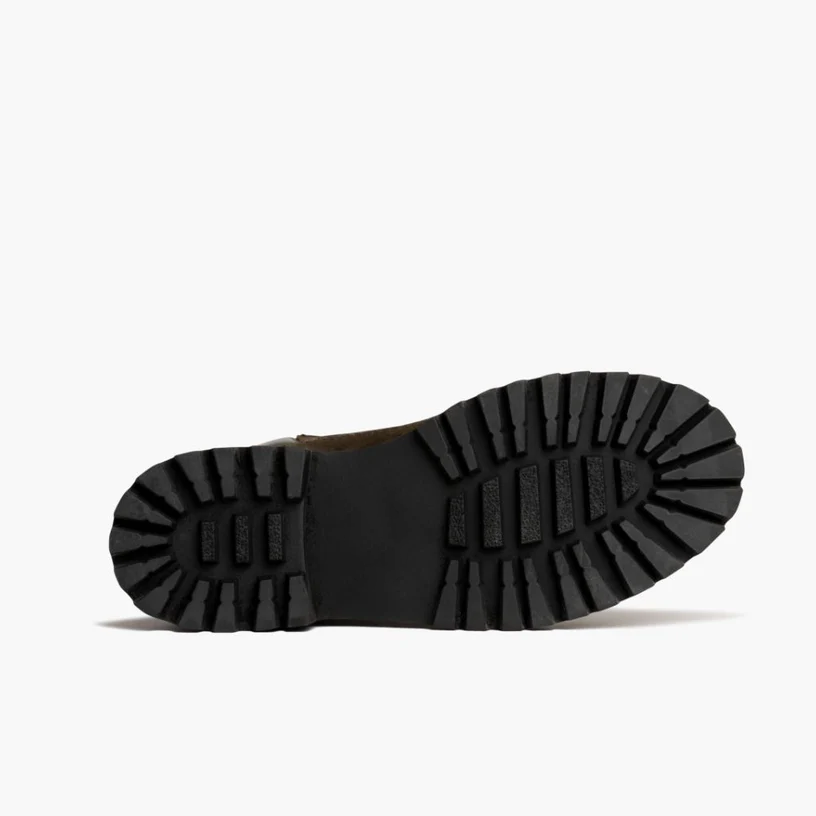 Opp France Women’s Thick-soled Non-slip Fashionable Outdoor Lace-up Hiking Shoes Dark Olive Suede