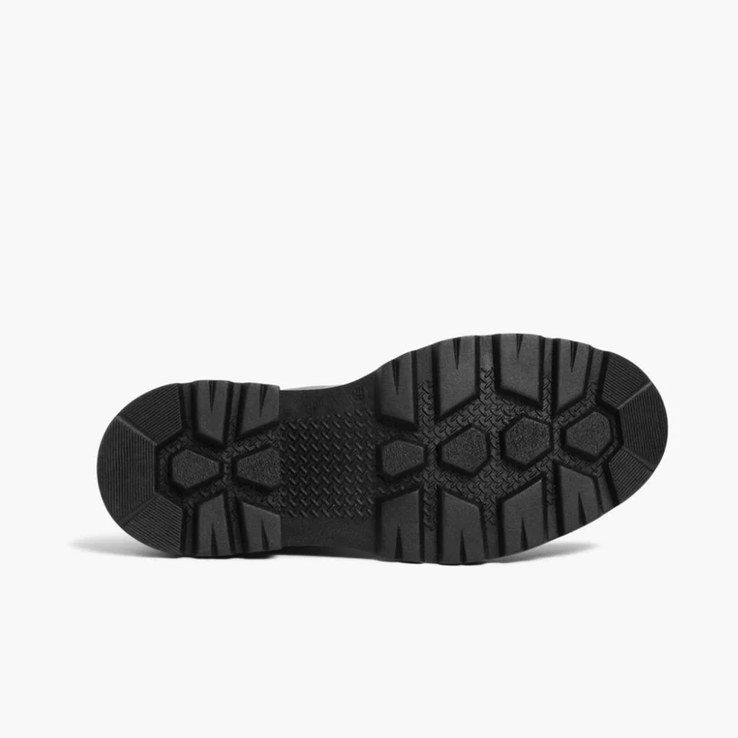 Opp France Women’s Thick-soled Non-slip Zipper Decorated Leather Ankle Boots Black