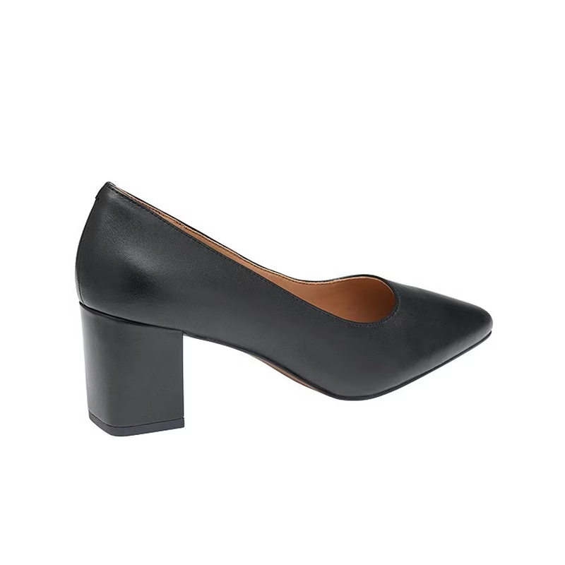 Opp France Women’s Versatile Thick-heeled Single Shoes Soft Leather High-heeled Shoes