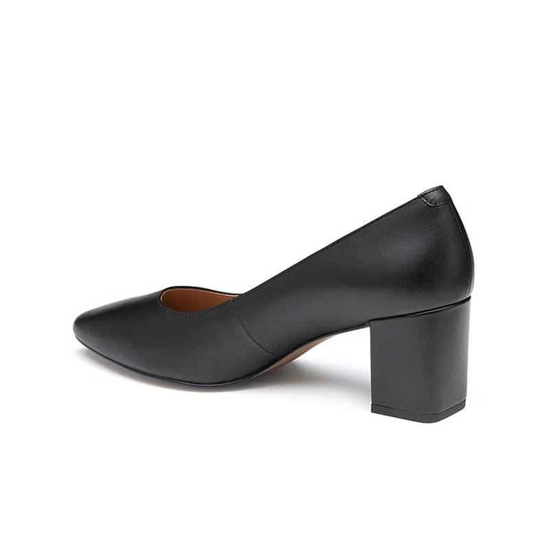 Opp France Women’s Versatile Thick-heeled Single Shoes Soft Leather High-heeled Shoes