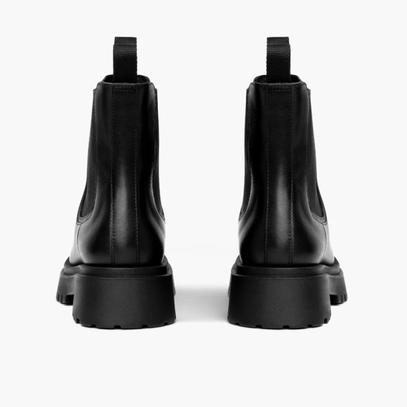 Opp France Women’s Vintage High Top Shiny Leather Thick Sole Soft Boots Black