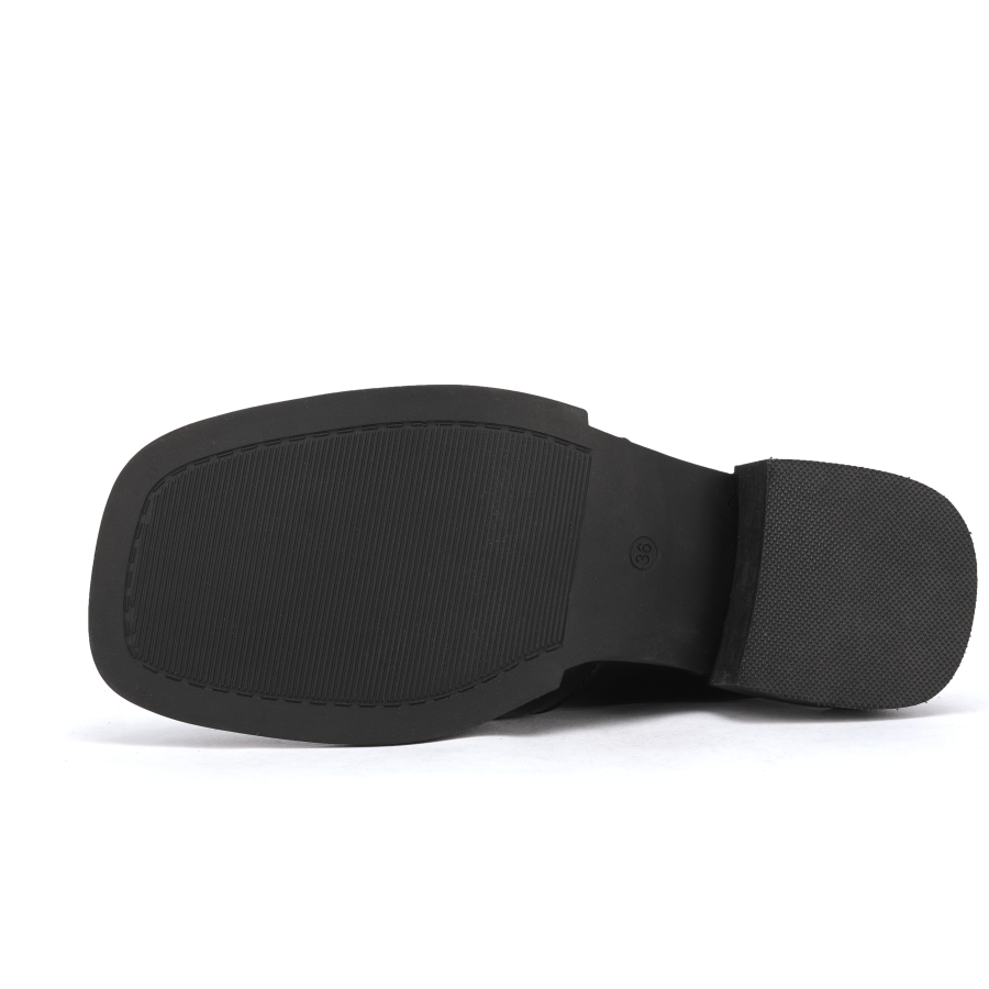 Opp France Women Square Toe Block Heel Martin Boots Black