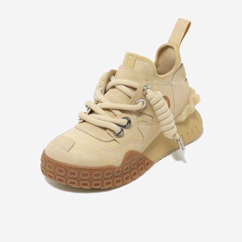 Opp France Women Stylish Lace-up Boat-style High Top Casual Shoes Tan