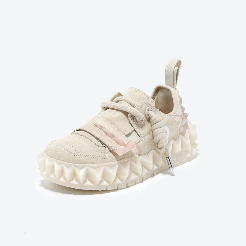 Opp France Women Stylish Velcro Toothed Platform Casual Shoes Pink