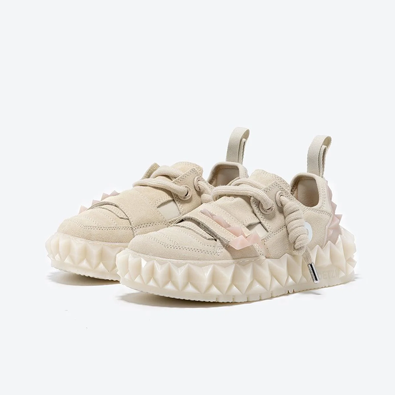 Opp France Women Stylish Velcro Toothed Platform Casual Shoes Pink