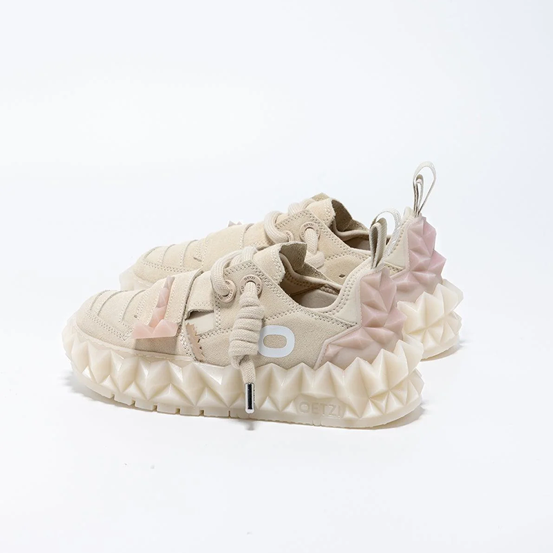 Opp France Women Stylish Velcro Toothed Platform Casual Shoes Pink