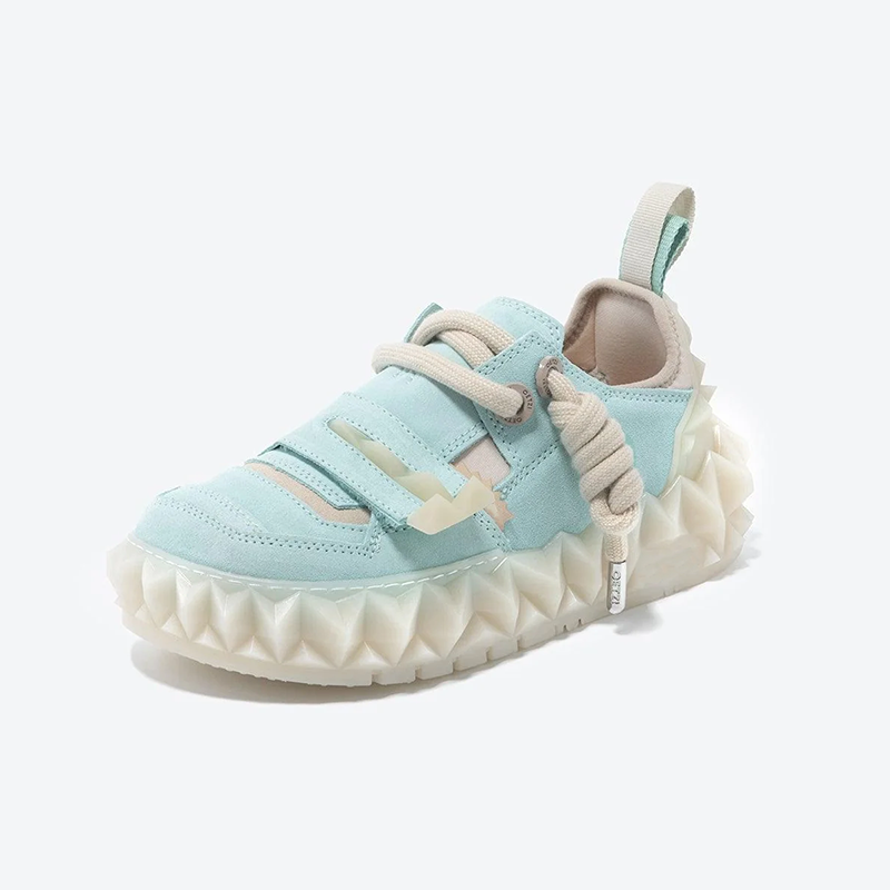 Opp France Women Stylish Velcro Toothed Platform Casual Shoes Blue