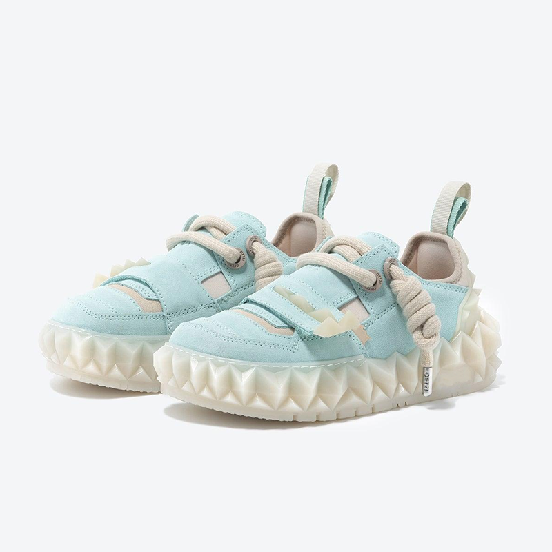 Opp France Women Stylish Velcro Toothed Platform Casual Shoes Blue