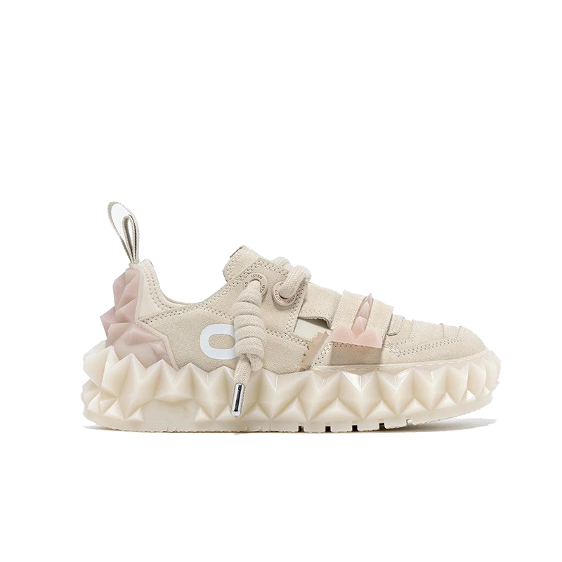 opp france Women Stylish Velcro Toothed Platform Casual Shoes Pink