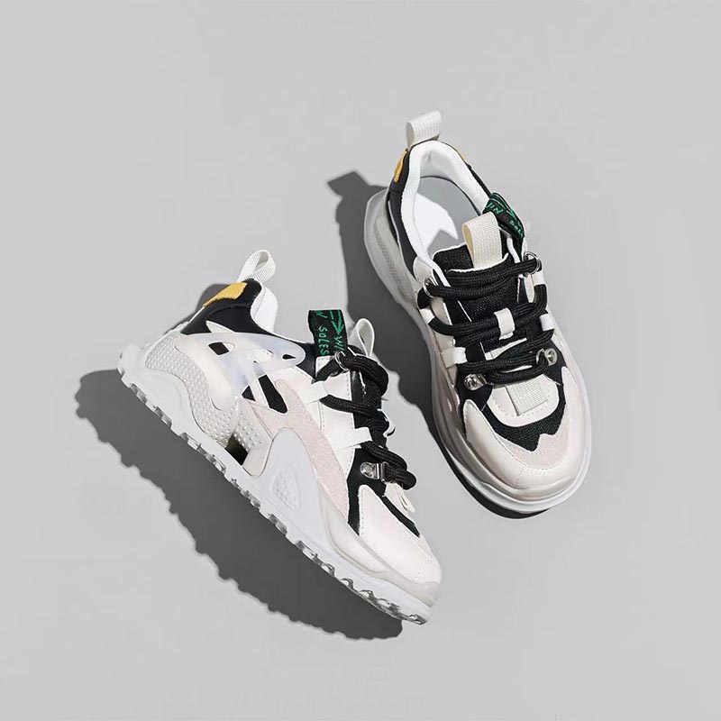 Opp France Women Thick Laces Platform Sneakers Beige