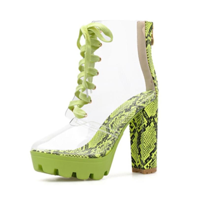 opp france Women Transparent Lace-Up Platform Sandals opp france Women Transparent Lace-Up Platform Sandals