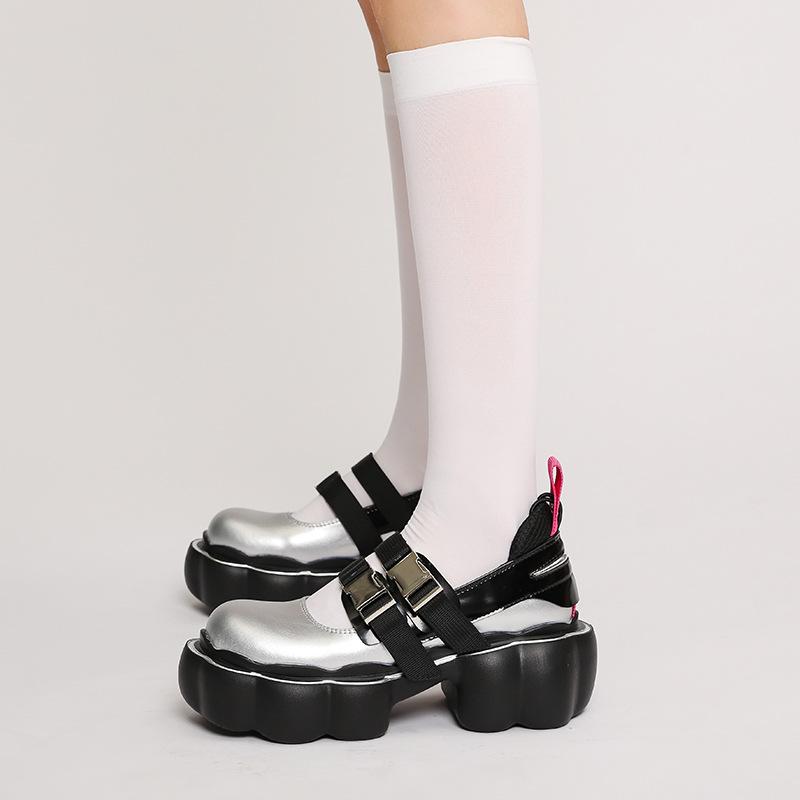 Opp France Women Vintage British Platform Leather Shoes