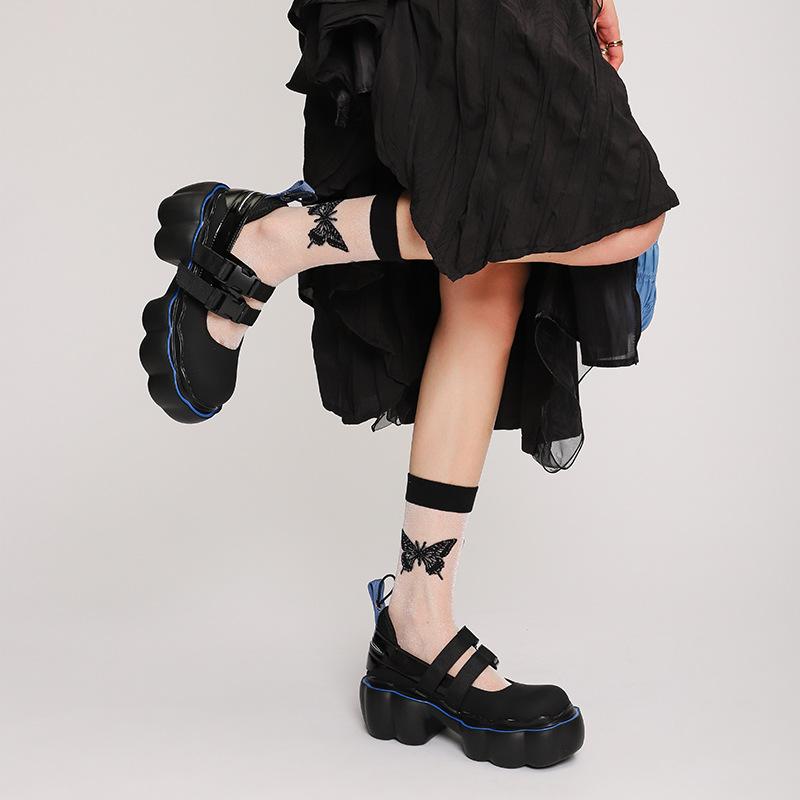 Opp France Women Vintage British Platform Leather Shoes