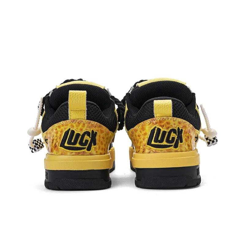 Opp France Yellow And Black Retro Lace Up Trendy Unisex Casual Shoes Board Shoes
