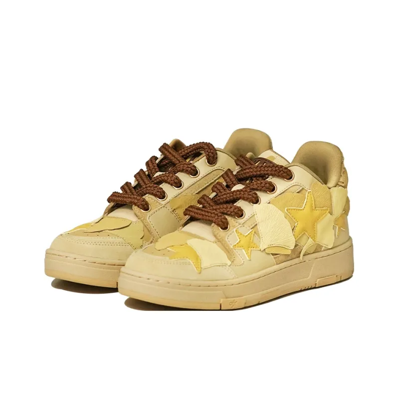 Opp France Yellow Ginkgo Leaf Star Trendy Unisex Casual Shoes