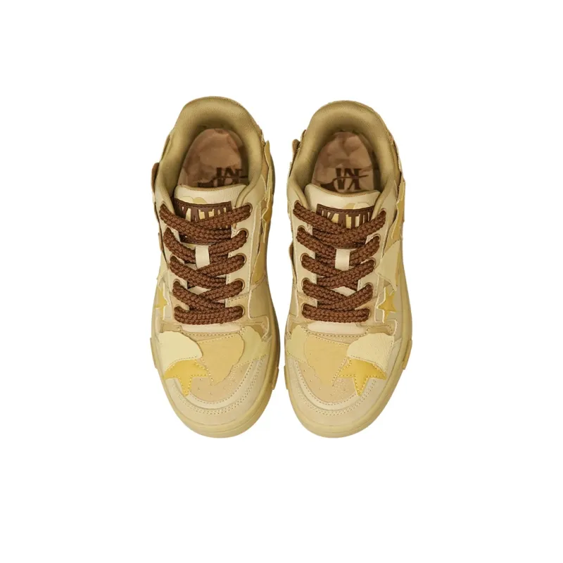 Opp France Yellow Ginkgo Leaf Star Trendy Unisex Casual Shoes