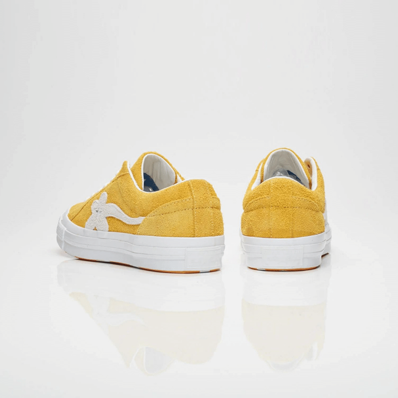Opp France Yellow Low-top Floral Suede Unisex Casual Shoes